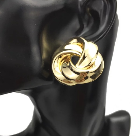 Big Gold Tone Earrings - Picture 3 of 6